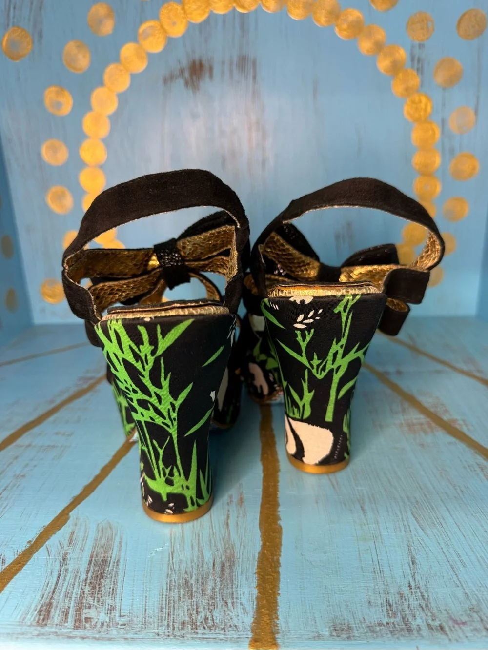 Irregular Choice Panda & Bamboo Print - size 7.5